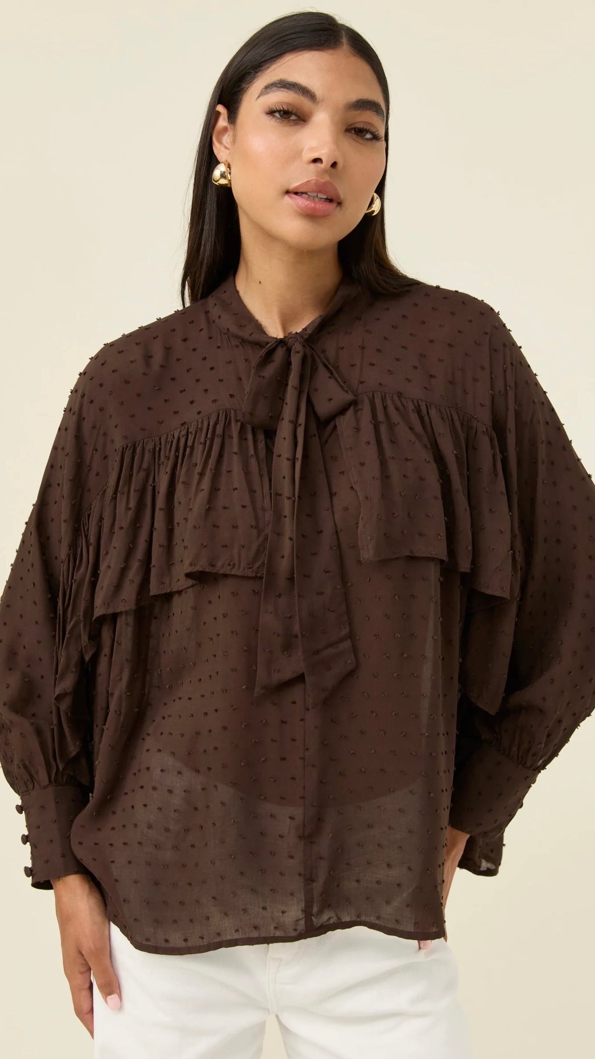 Della Blouse Chocolate