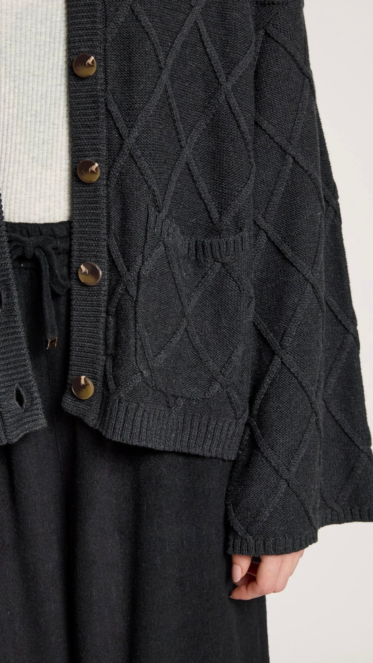 Liora Crop Cardigan Char