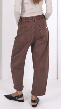 Monaco Leo Barrel Jeans Chocolate Denim (PRE ORDER)