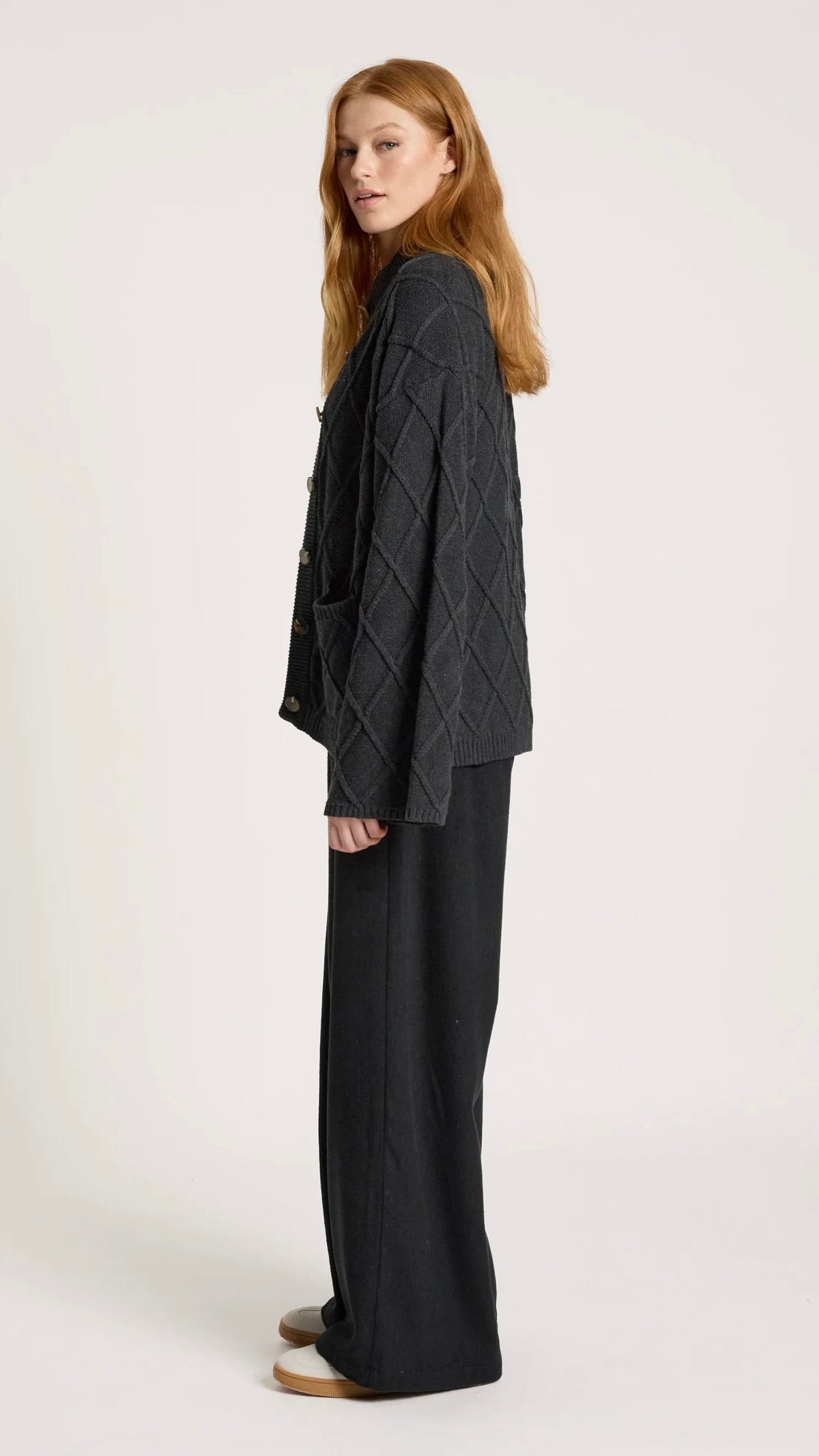 Liora Crop Cardigan Char