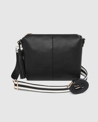 Kasey Stripe Crossbody Bag Black