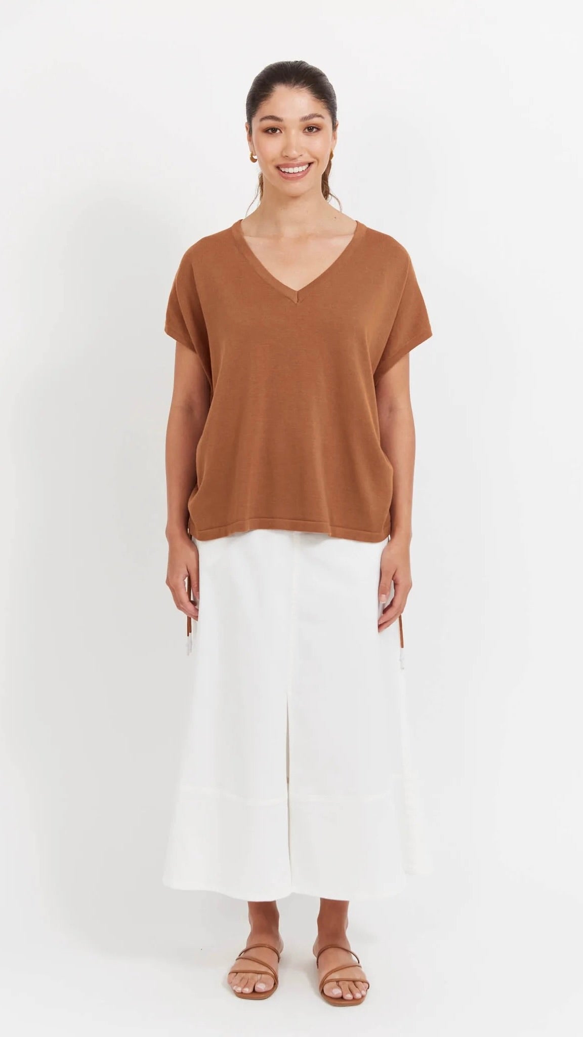 Haiti Tie Knit Top Tan