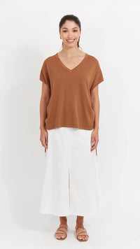 Haiti Tie Knit Top Tan