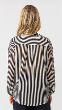 Faye Blouse Black and White Stripe