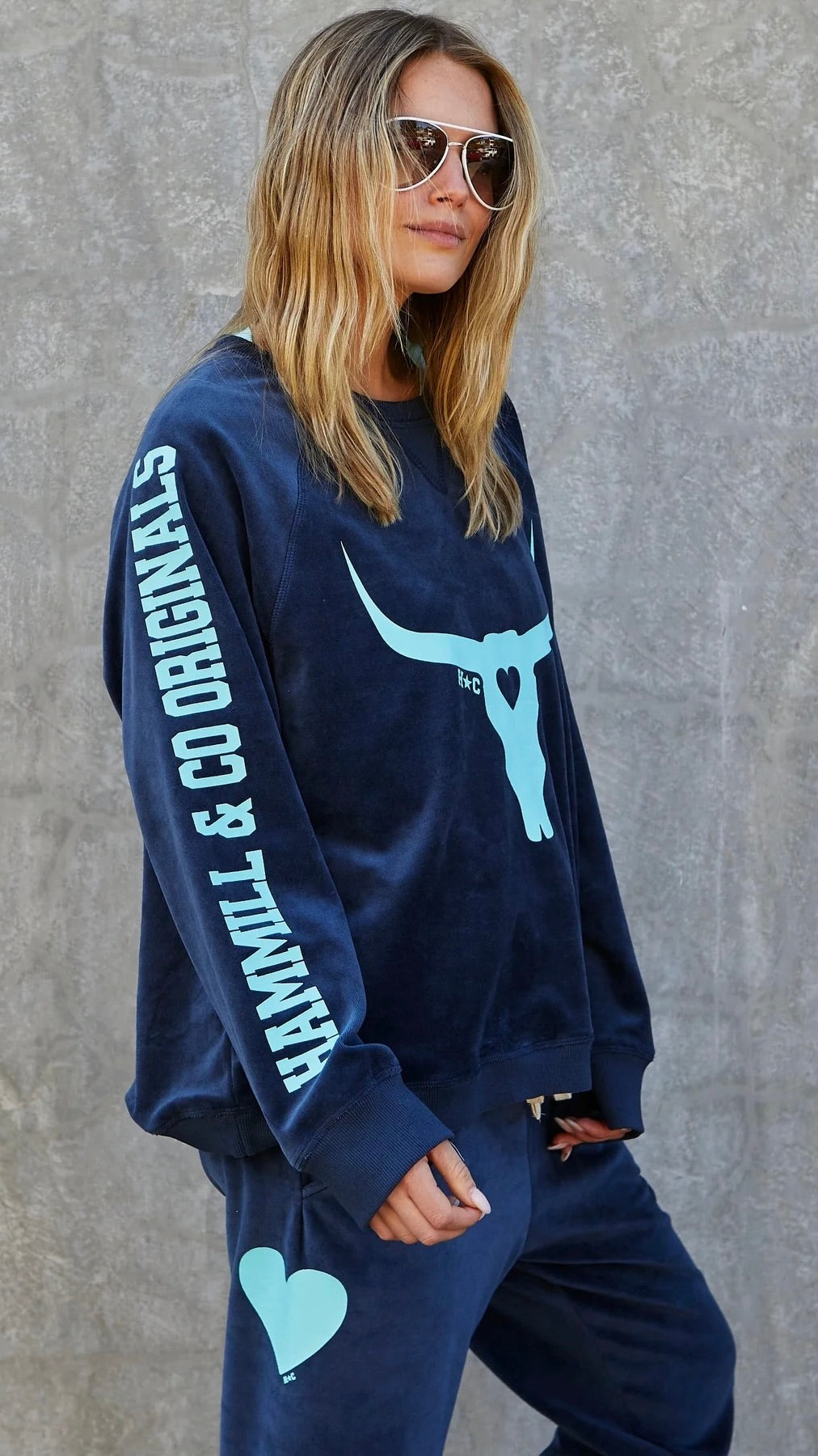 Velour Sweat Navy