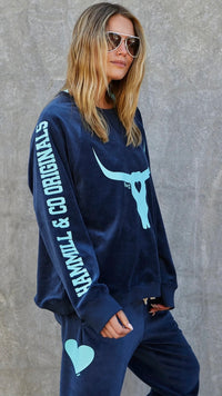 Velour Sweat Navy