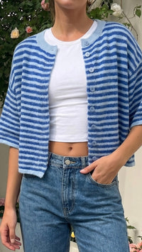 Frankie Cardigan Blue Stripe