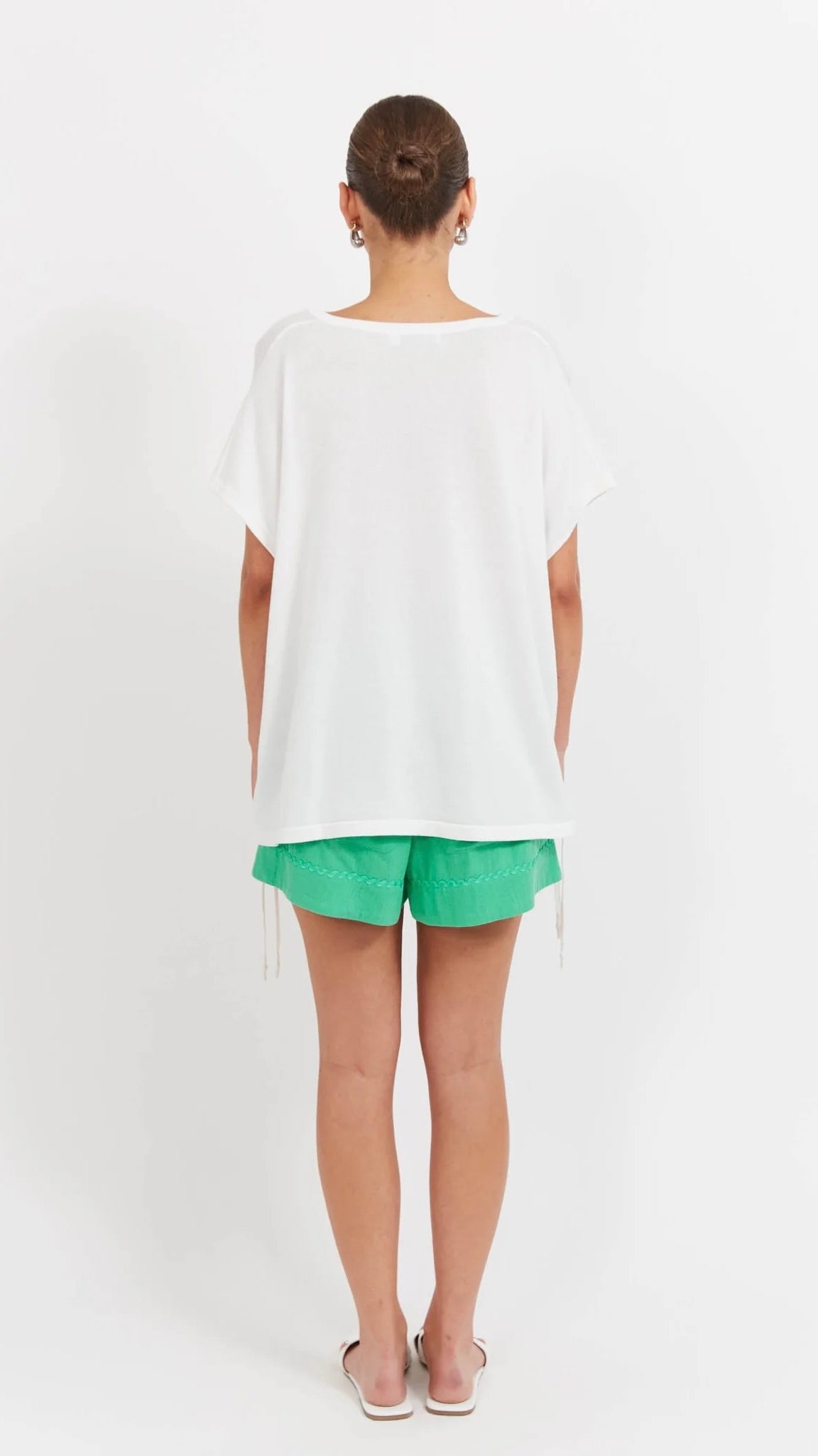 Haiti Tie Knit Top White