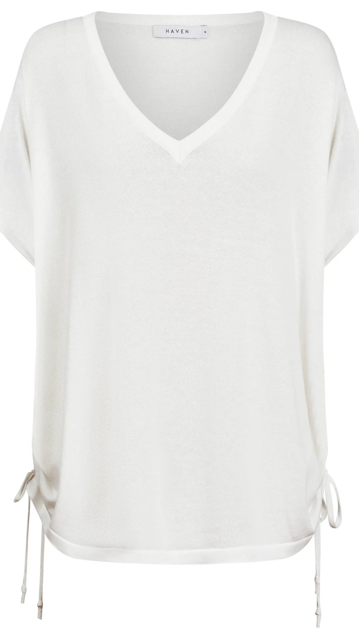 Haiti Tie Knit Top White