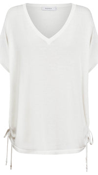 Haiti Tie Knit Top White