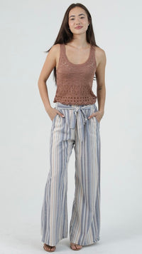 Sassy Striped Tie Waist Pants