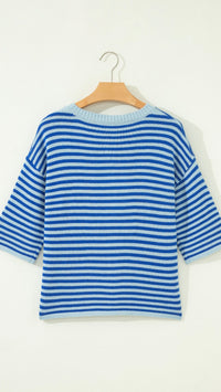 Frankie Cardigan Blue Stripe