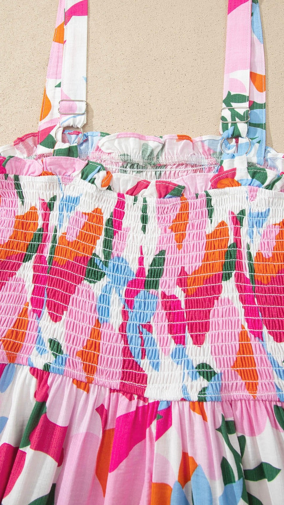 Belia Smocked Midi Dress Floral Candy