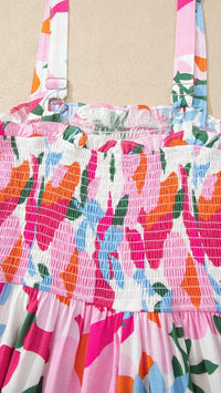 Belia Smocked Midi Dress Floral Candy