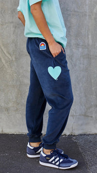 Velour Track Pants Navy