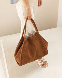 Sutton Suedette Shoulder Bag Tan
