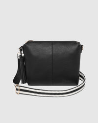 Daisy Stripe Crossbody Bag Black