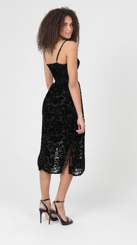 Velvet Burnout Dress Black