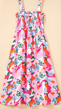 Belia Smocked Midi Dress Floral Candy