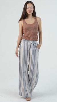 Sassy Striped Tie Waist Pants
