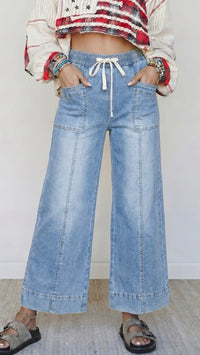 Wanda Wide Leg Drawstring Jeans