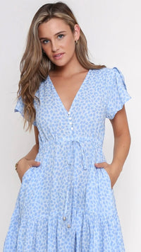 Florence Dress Blue Print