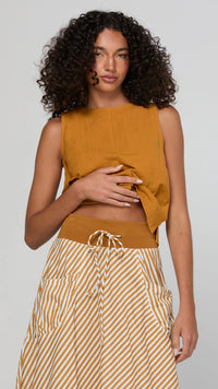 Guru Skirt Mustard Stripe