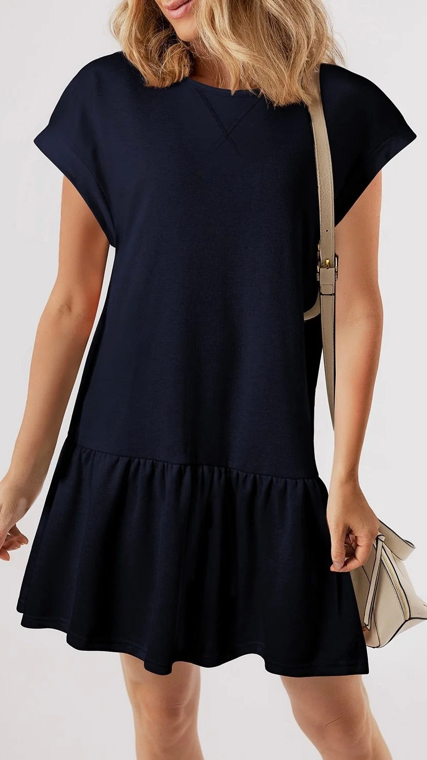 Summer Breeze Ruffle Dress Navy