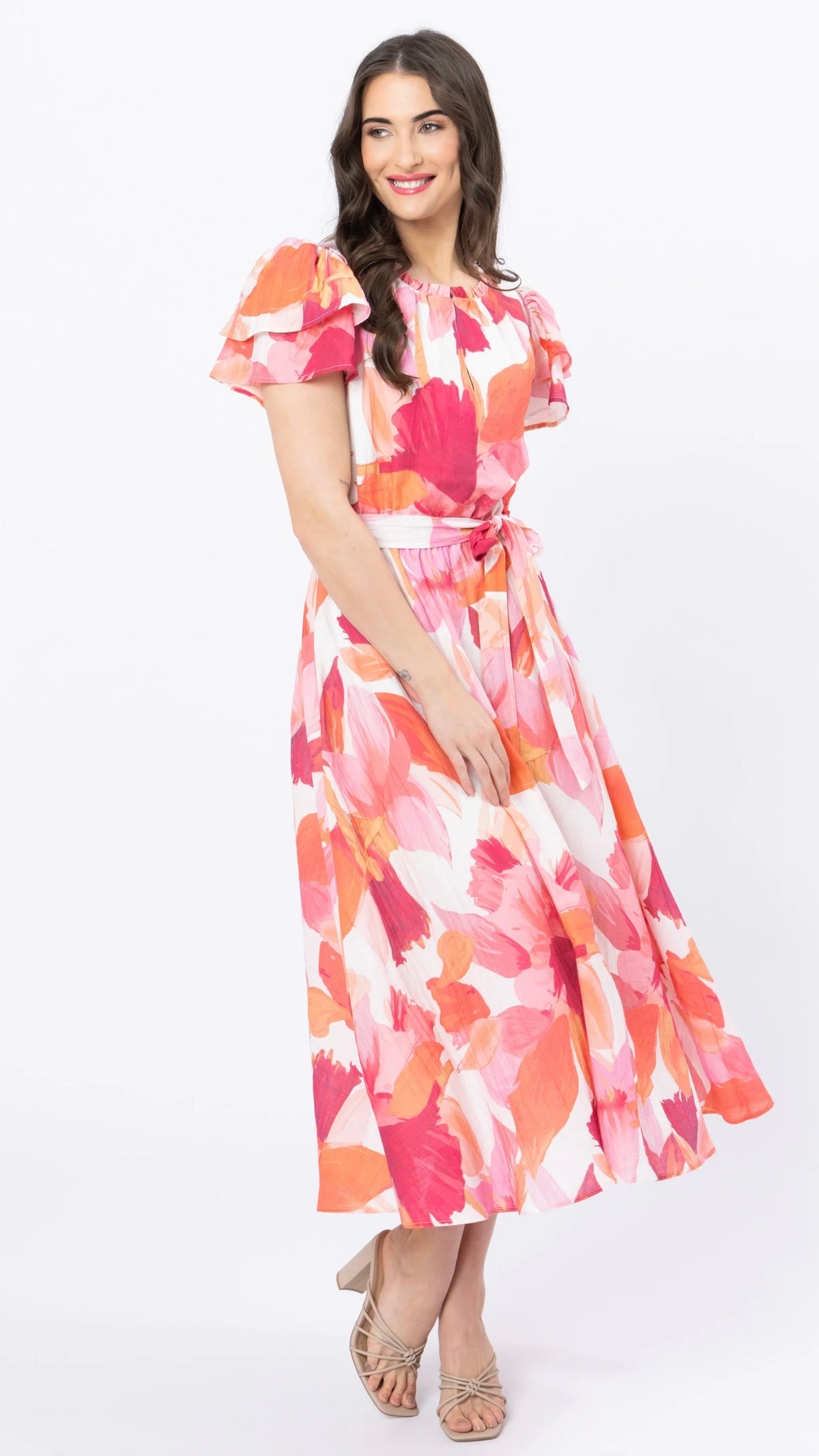 Coastal Maxi Dress Pink Peach