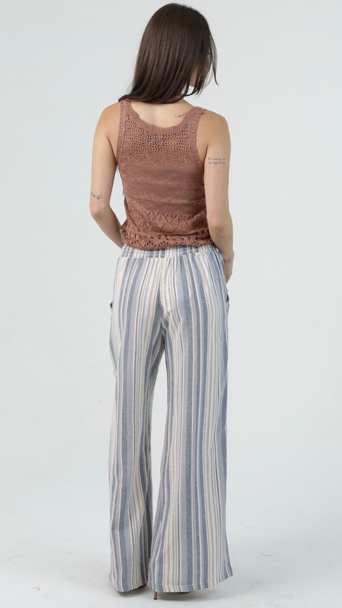 Sassy Striped Tie Waist Pants
