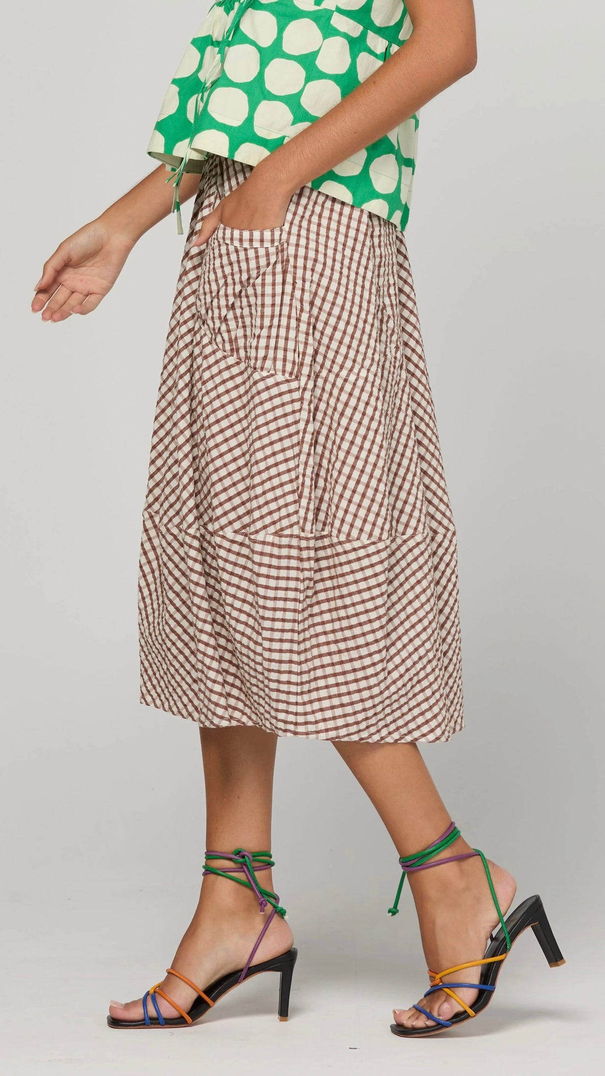 Guru Skirt Cocoa Gingham