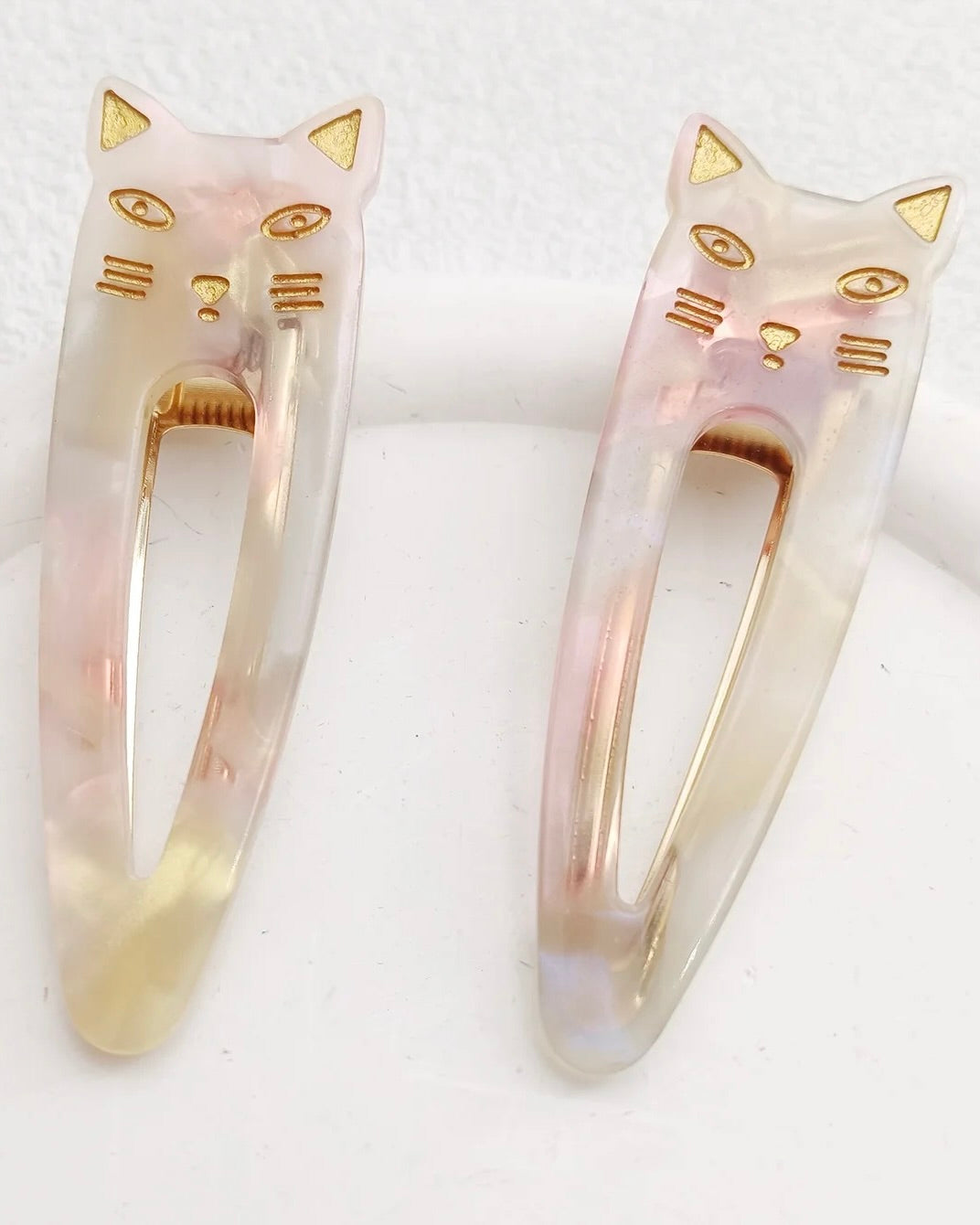 Meow Hair Clips Pink