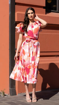 Coastal Maxi Dress Pink Peach
