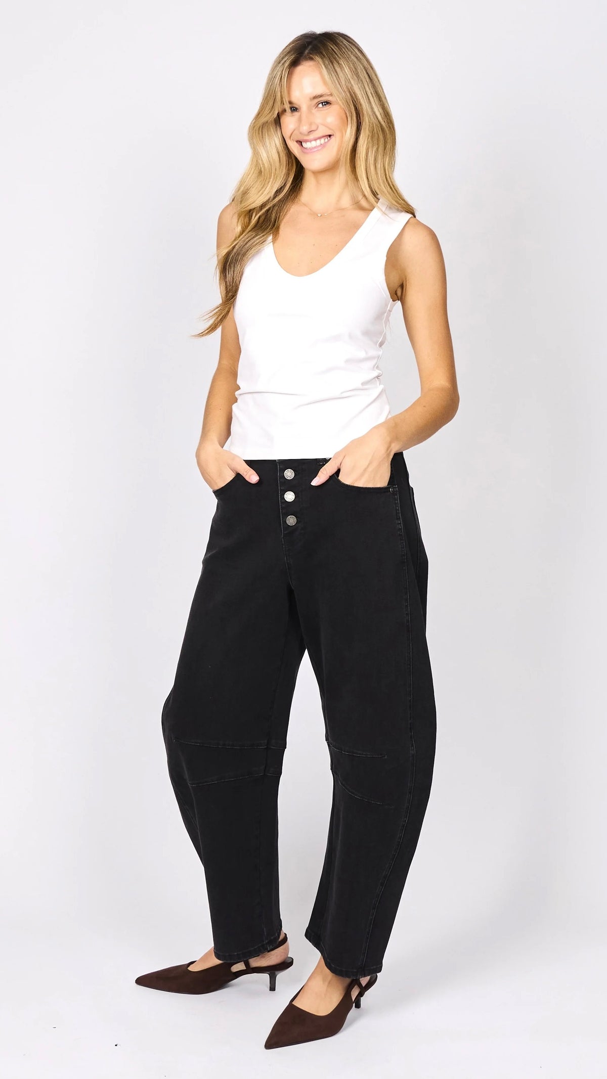 Carson Barrel Jeans Black