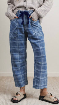 Plaid Drawstring Barrel