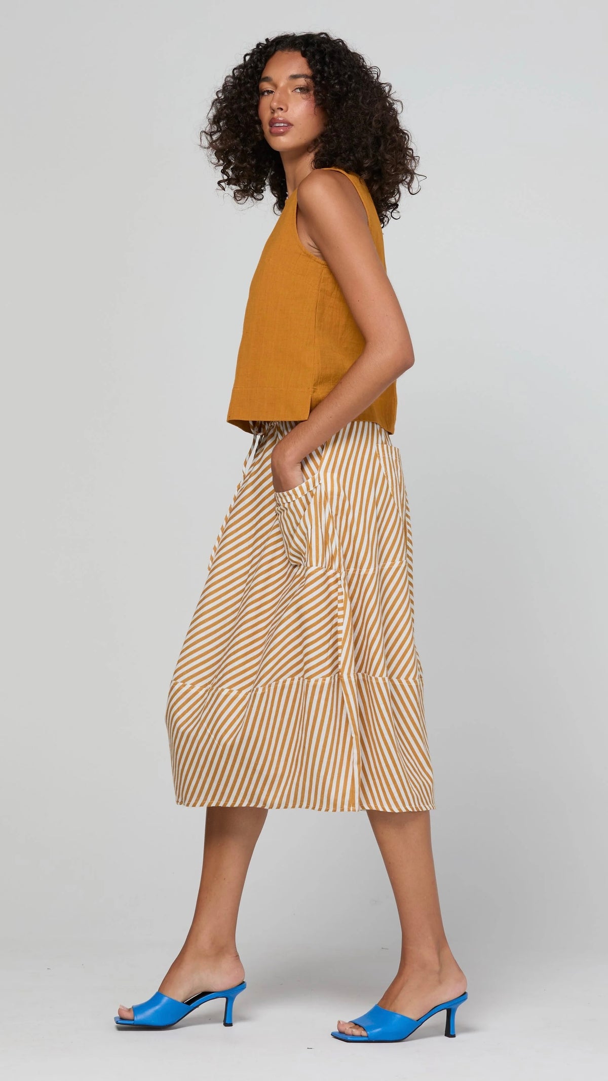 Guru Skirt Mustard Stripe