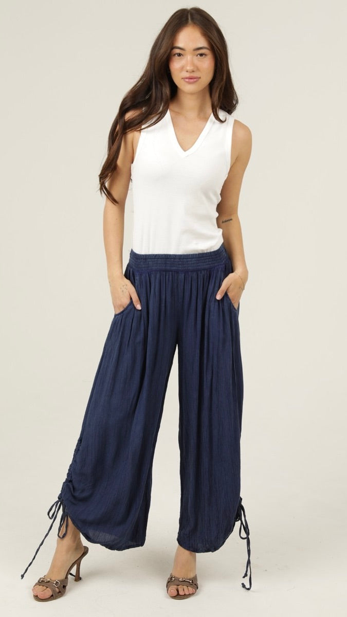 Baja Sinch Pant Navy Acid Wash