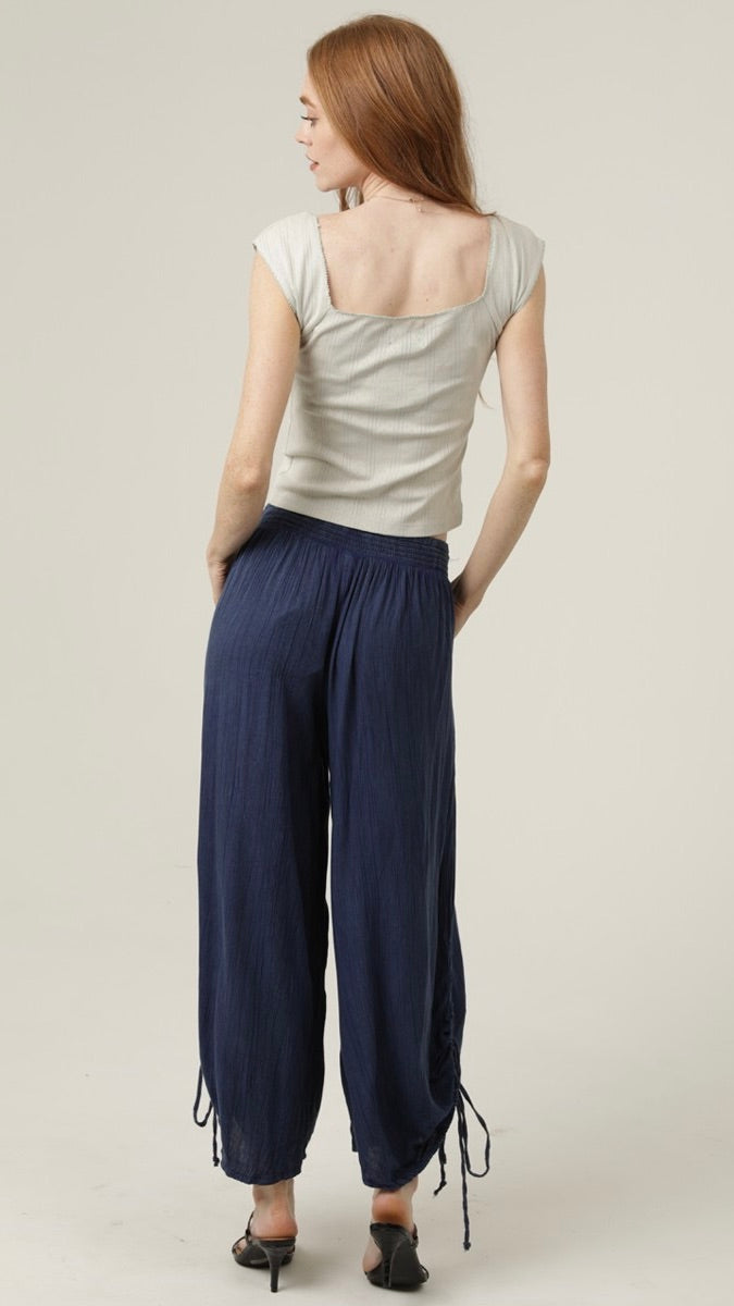 Baja Sinch Pant Navy Acid Wash