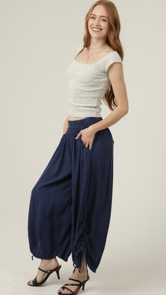 Baja Sinch Pant Navy Acid Wash