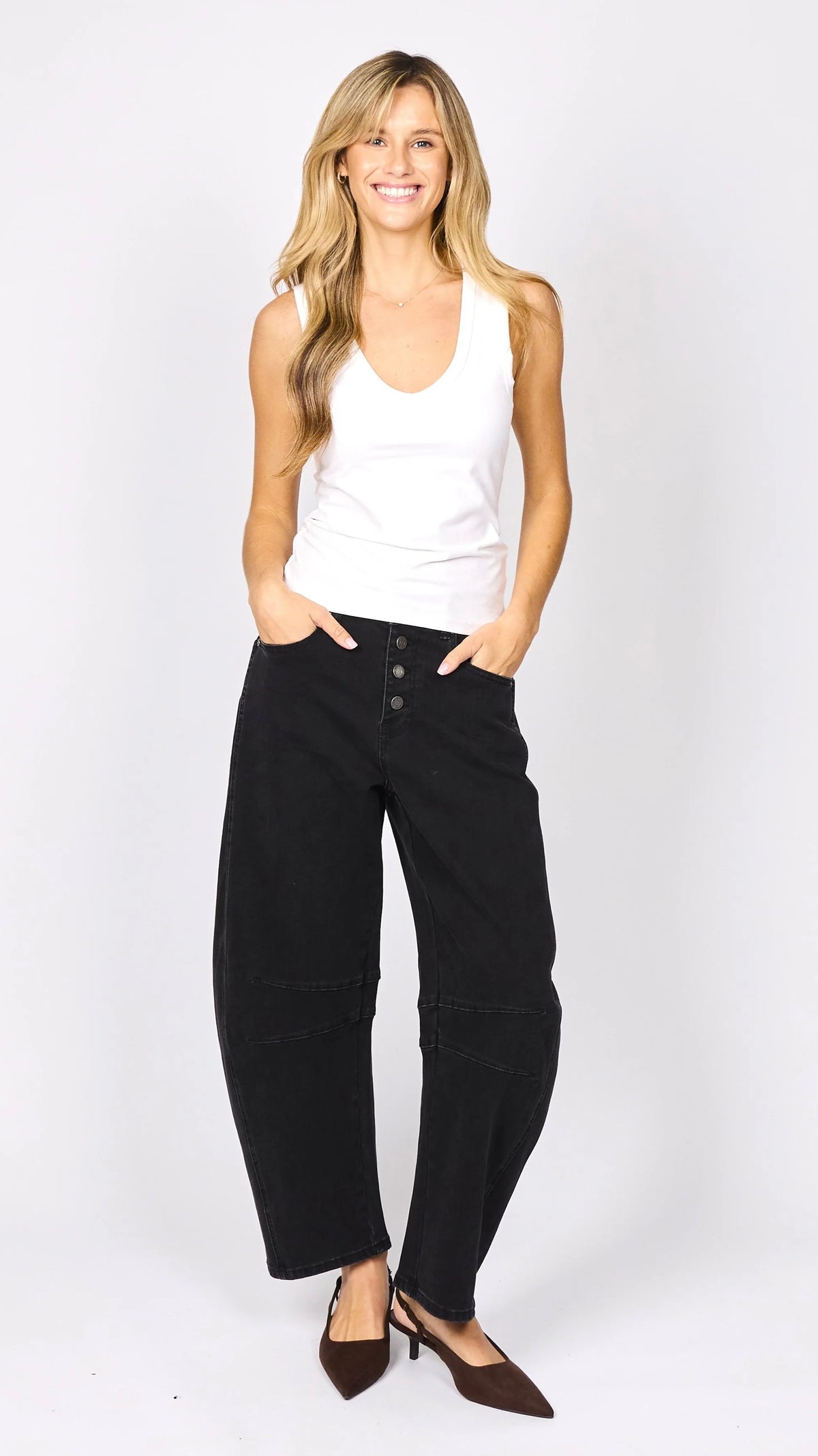 Carson Barrel Jeans Black