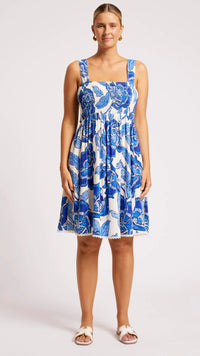 Giai Shirred Tank Dress Azure