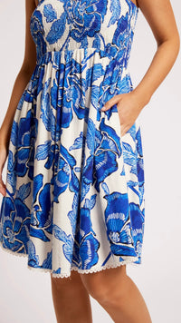 Giai Shirred Tank Dress Azure