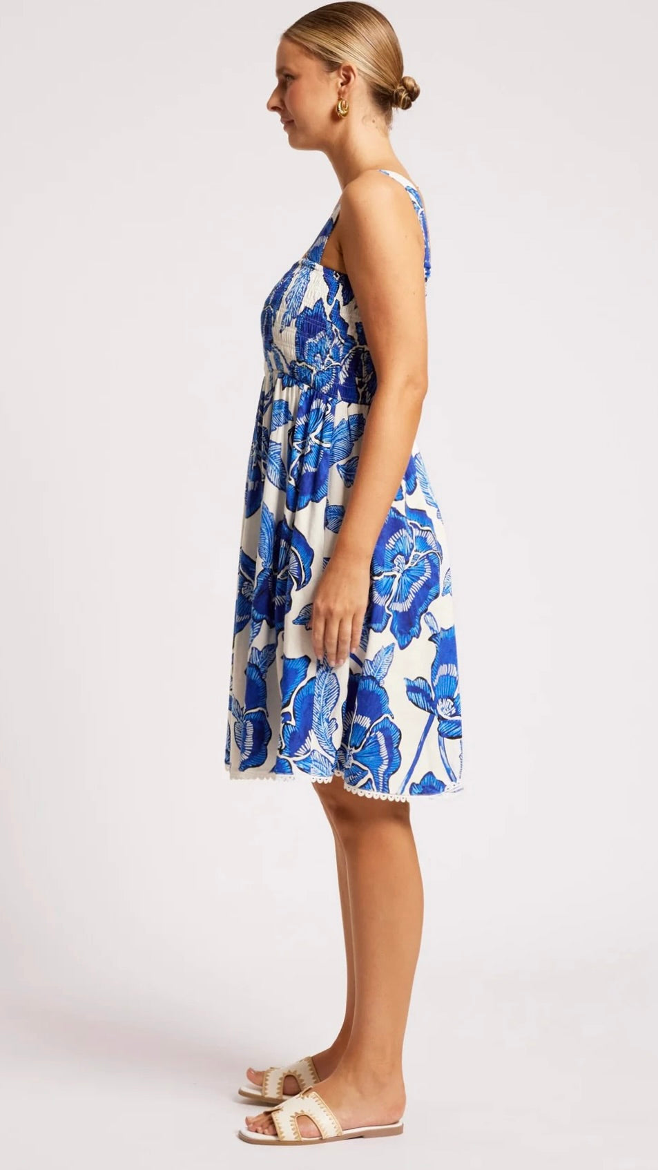 Giai Shirred Tank Dress Azure
