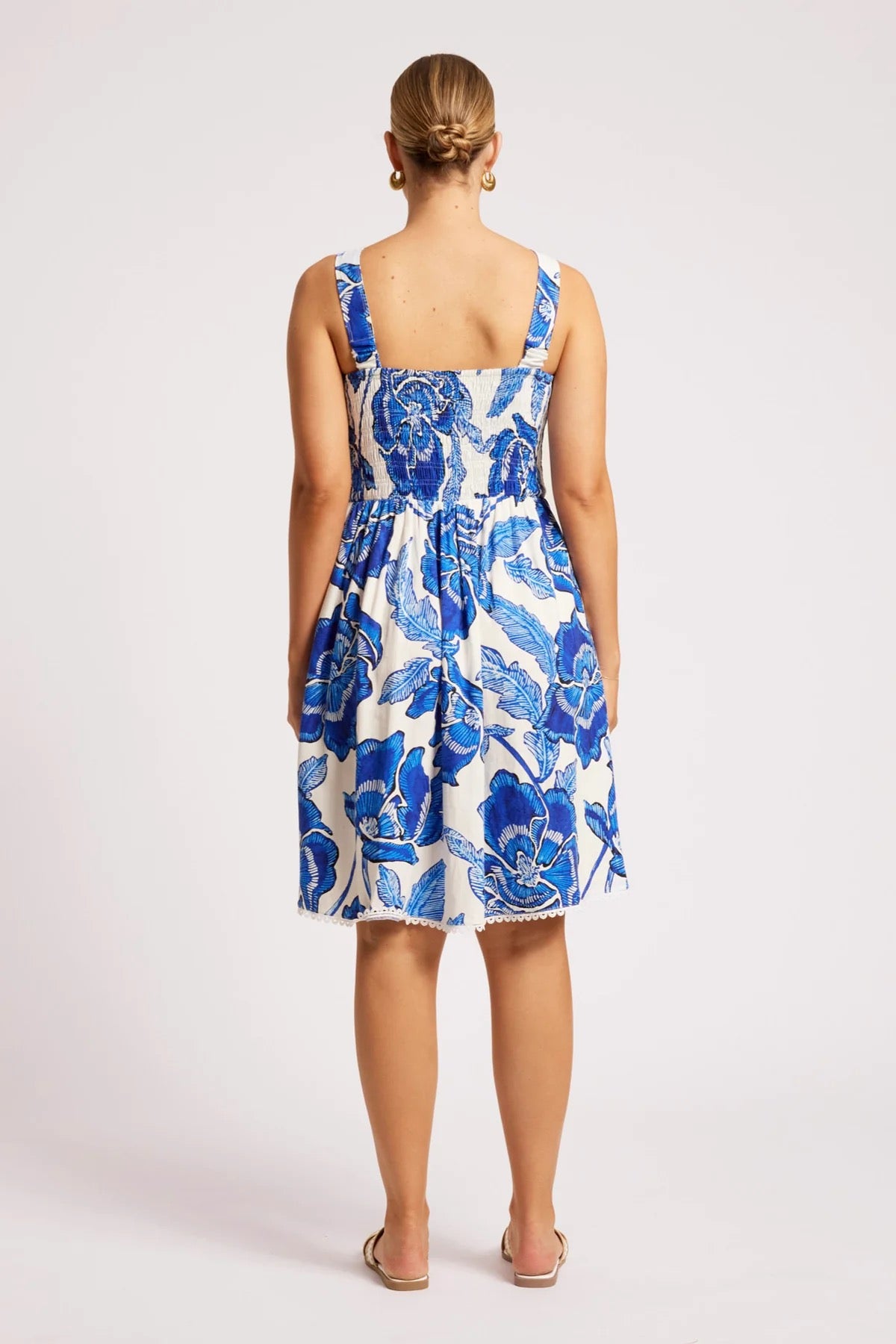Giai Shirred Tank Dress Azure