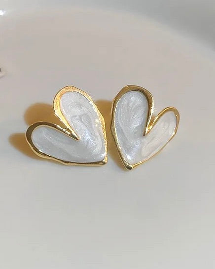 Quirky Heart Stud Earrings