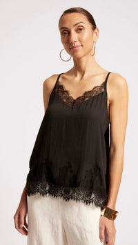 Drift Lace Tank Black