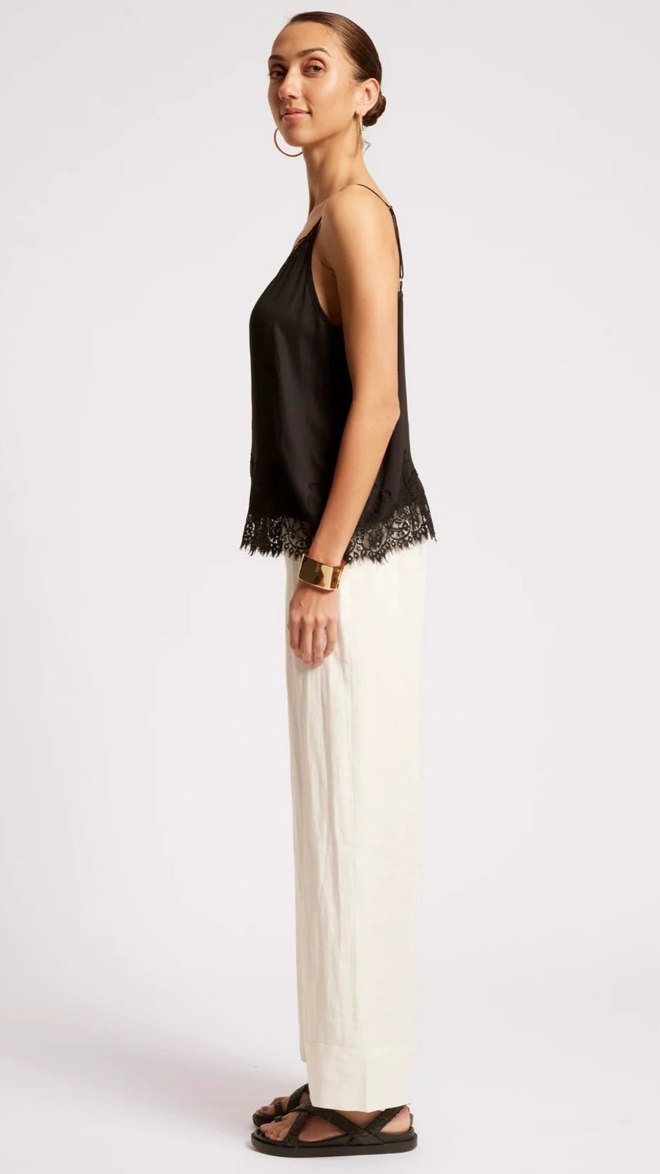 Drift Lace Tank Black