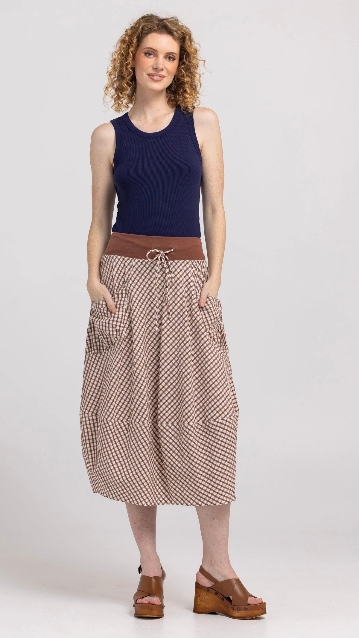Guru Skirt Cocoa Gingham