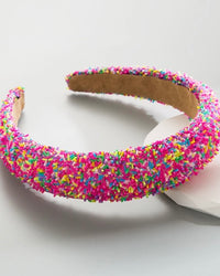 HA040 Confetti Headband Sprinkle Hot Pink