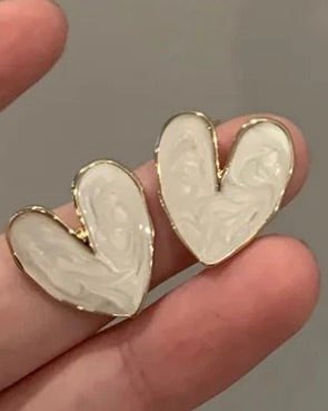 Quirky Heart Stud Earrings